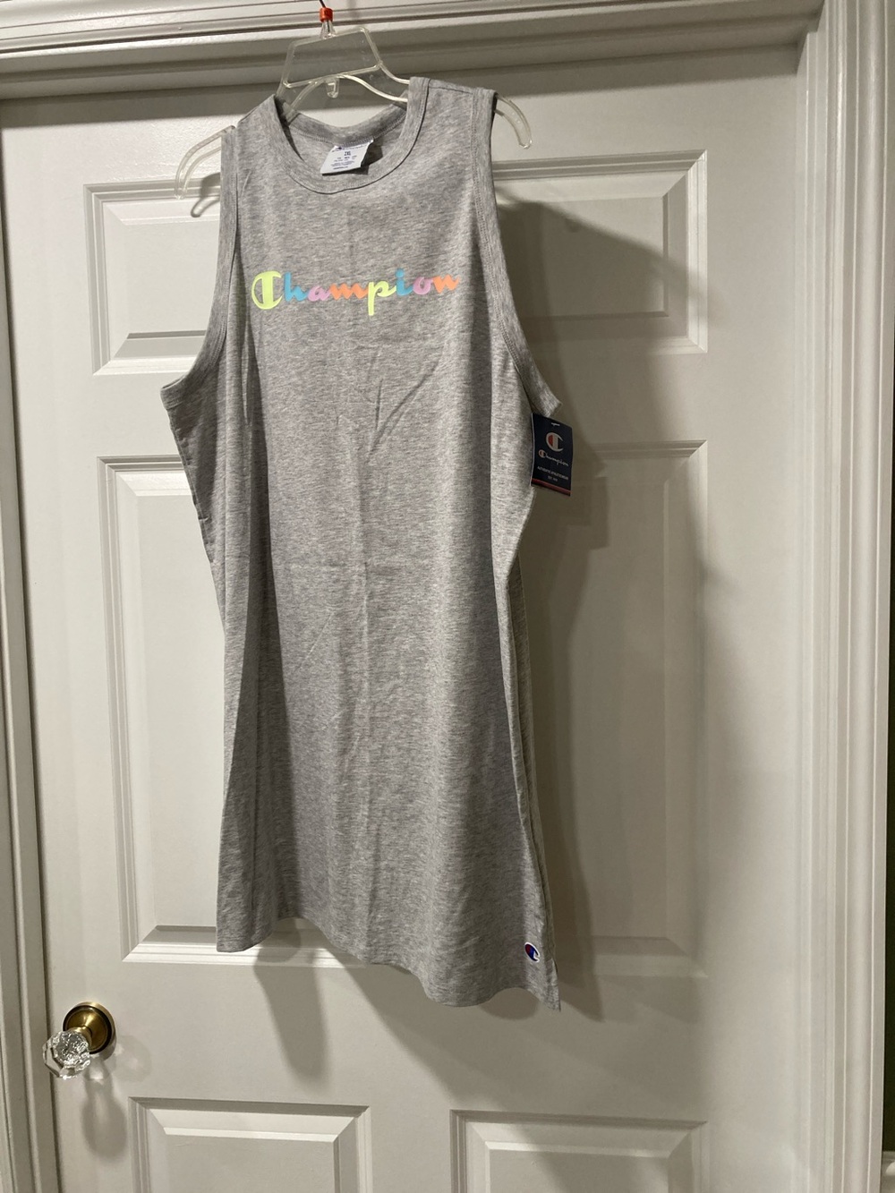 Champion Light Gray Tank Dress with Multicolor Script Logo